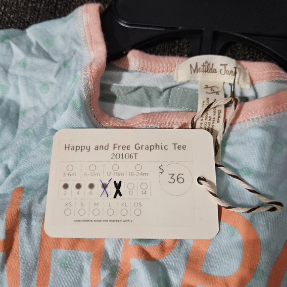 Happy and Free Graphic Tee - Matilda Jane (6T - Brand New with Tags) - Picture 3 of 3